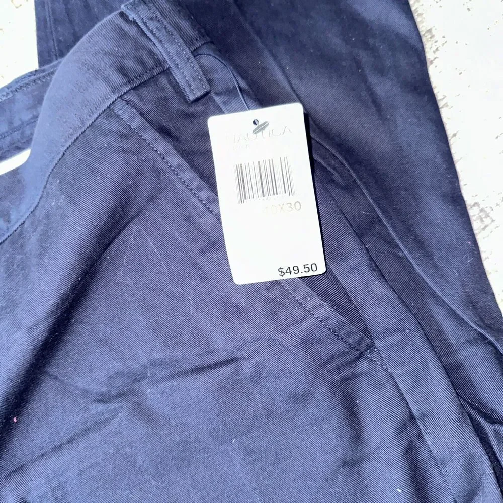 NAUTICA Beacon pants black a‎ bit trimmer mens tag size 40x30 NWT